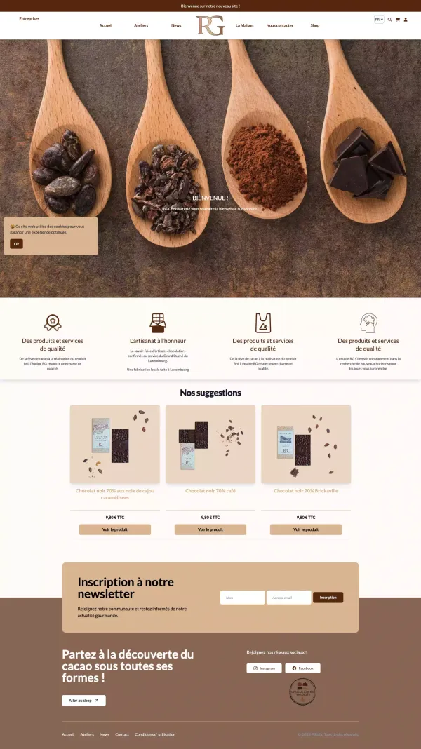 Aperçu du projet RG Chocolaterie