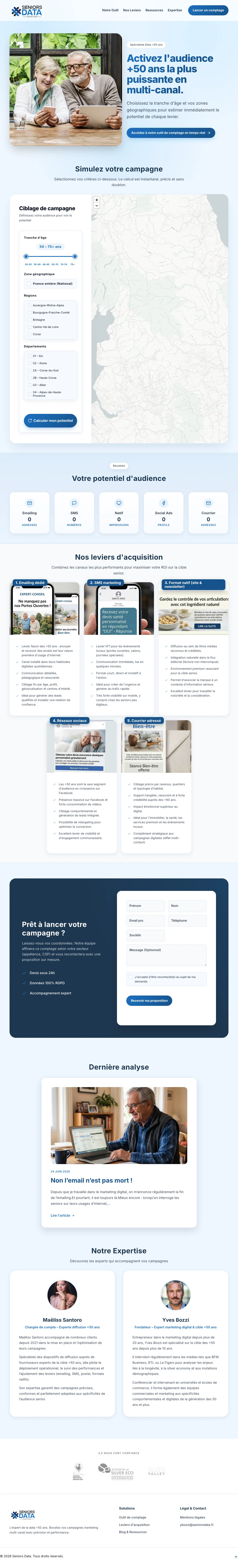 Aperçu du projet Seniors Data